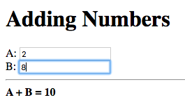 A: 2, B: 8, A + B = 10