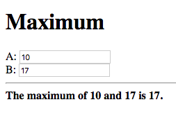 A: 10, B: 17, The maximum of 10 and 17 is 17