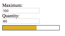 Maximum: 100, Quantity: 60, [Half full yellow meter]