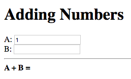 A: 1, B: <blank>, A + B = <blank>