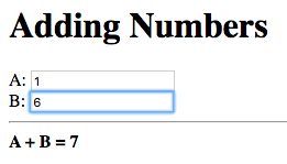 A: 1, B: 6; A + B = 7